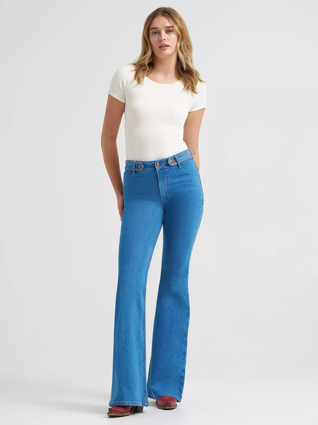 Women's Belted Flare Jean