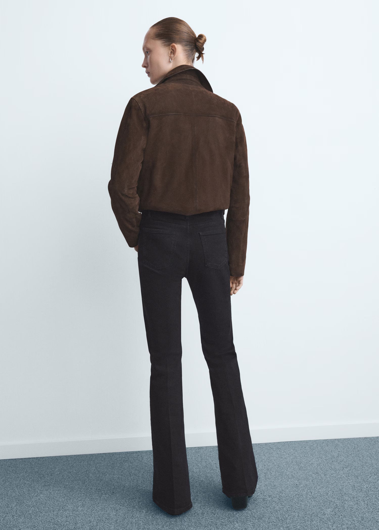 Violet flared high-rise jeans