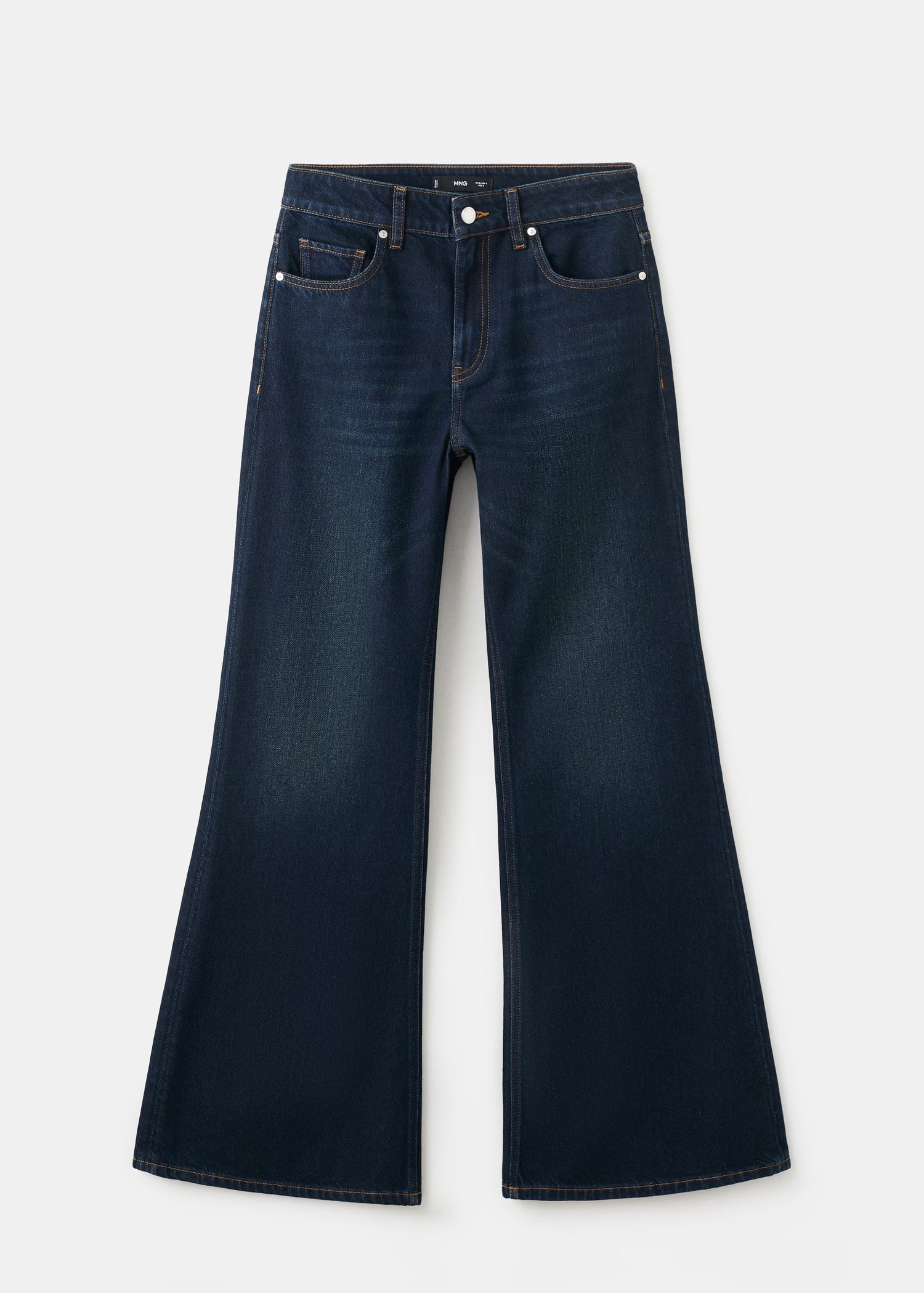 Mid-rise flared jeans