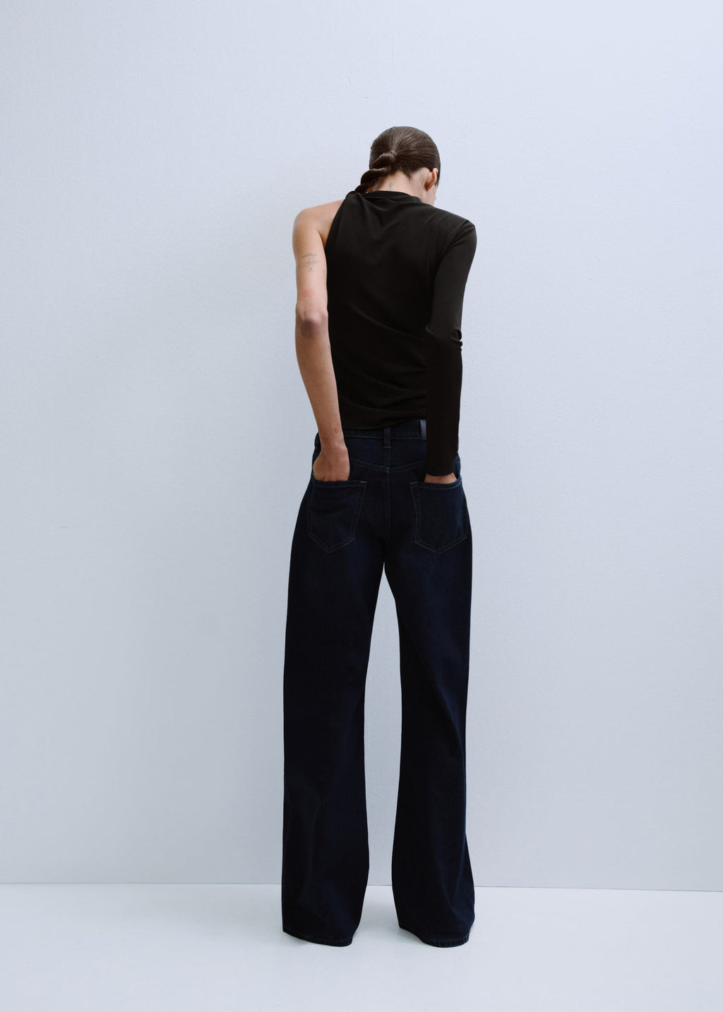 Mid-rise flared jeans