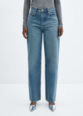 Mid-rise straight jeans