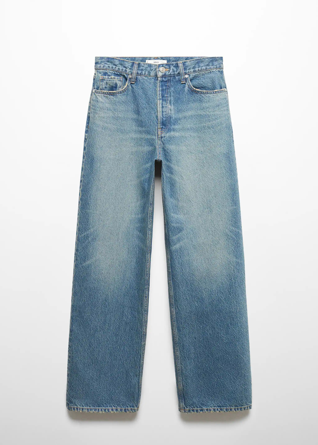 Mid-rise straight jeans