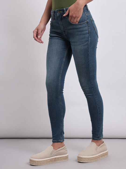 Lee Women Blue Scarlett Skinny Fit High Rise Jeans