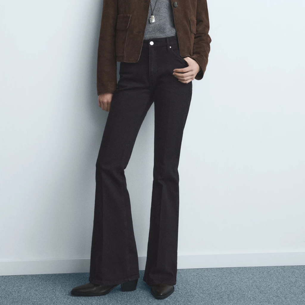 Violet flared high-rise Mango jeans