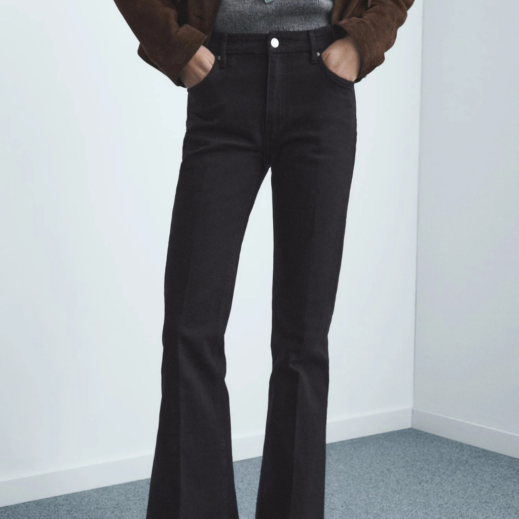 Violet flared high-rise Mango jeans