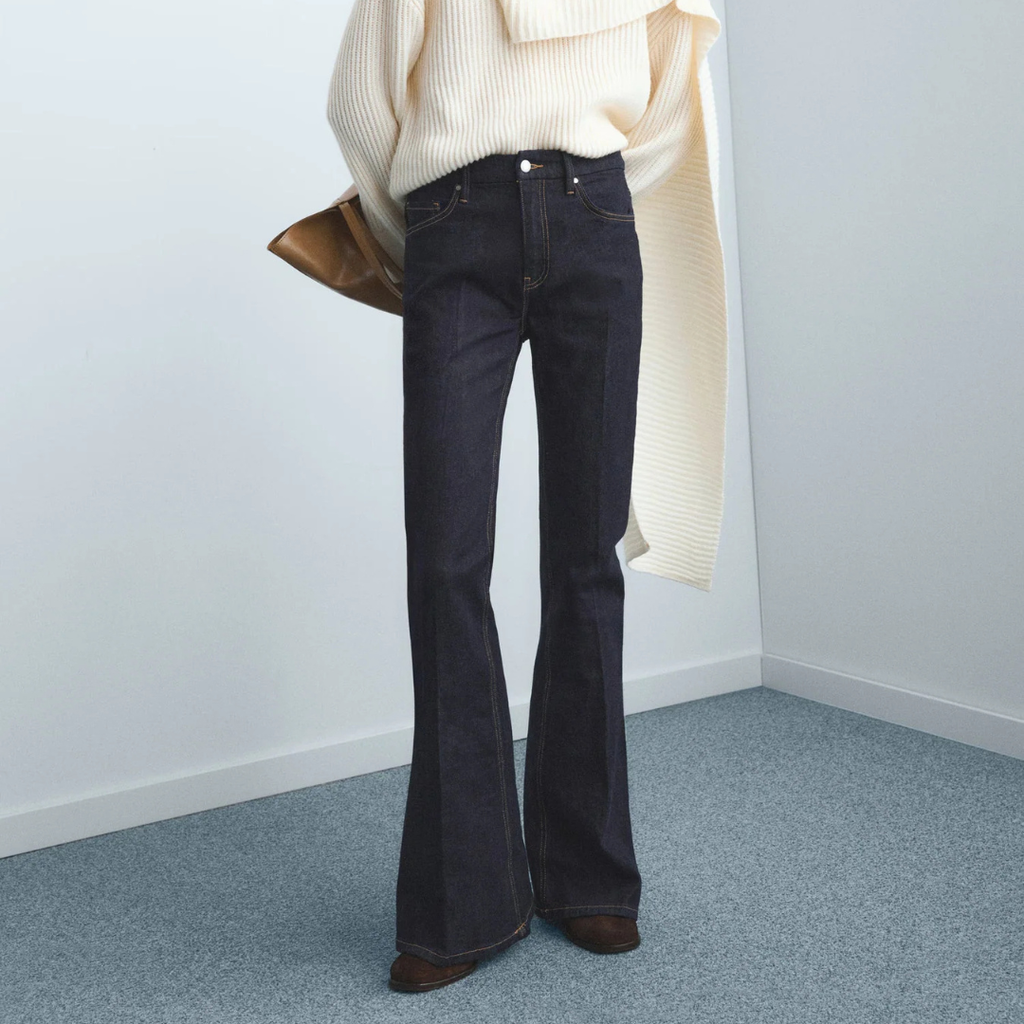 Violet flared high-rise Mango jeans