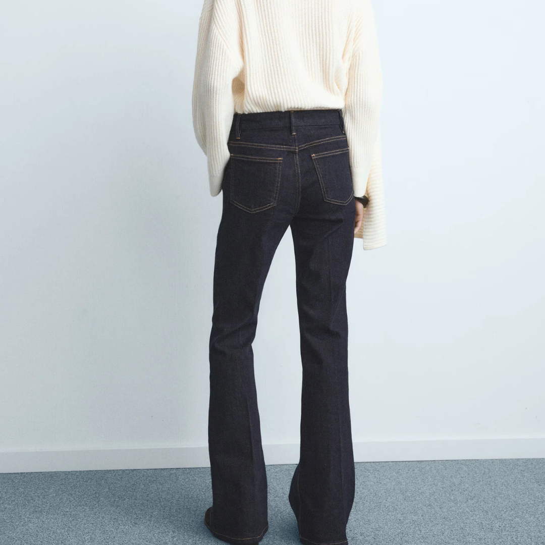 Violet flared high-rise Mango jeans