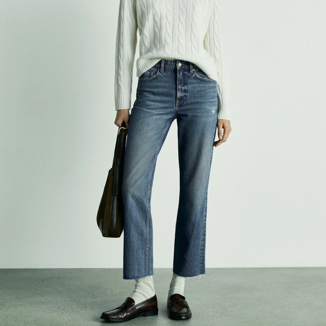 Blanca straight-fit cropped Mango jeans