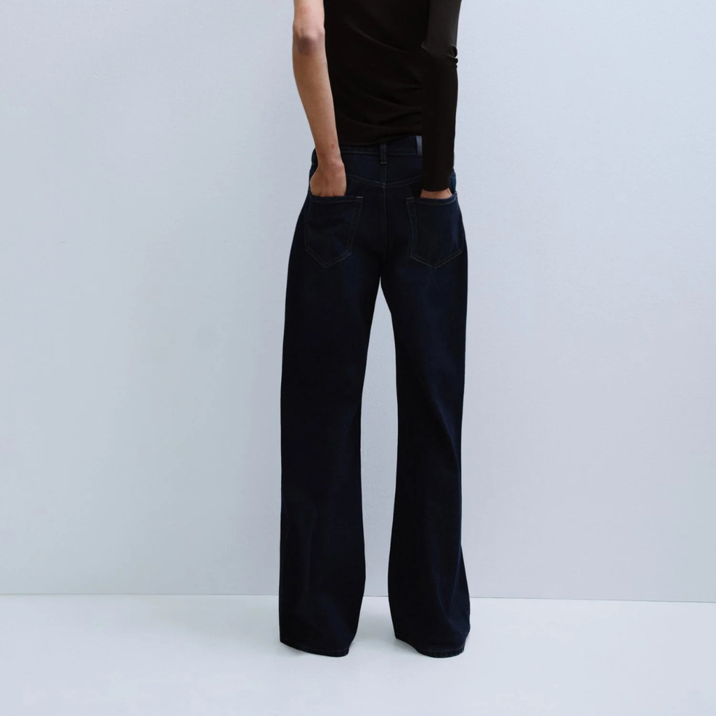 Mid-rise flared jeans