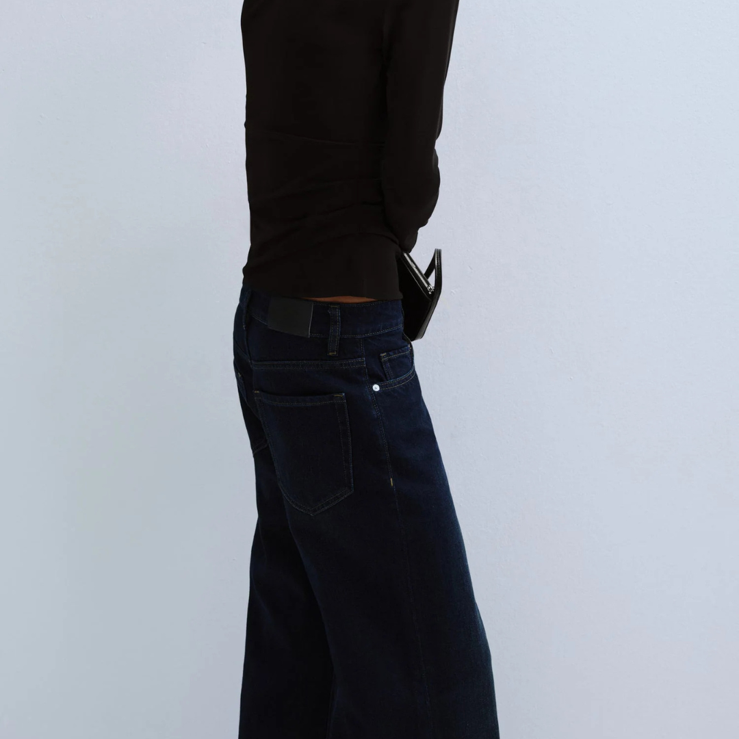 Mid-rise flared jeans