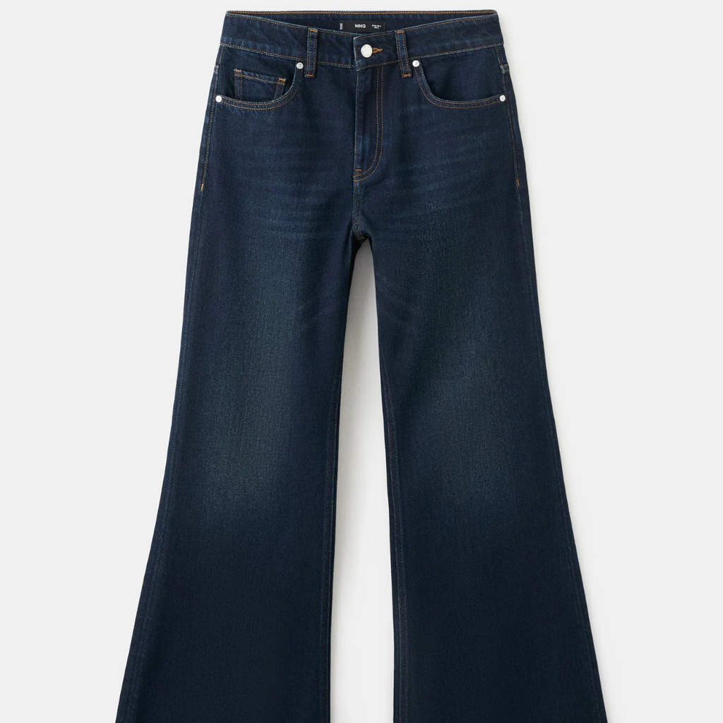 Mid-rise flared jeans