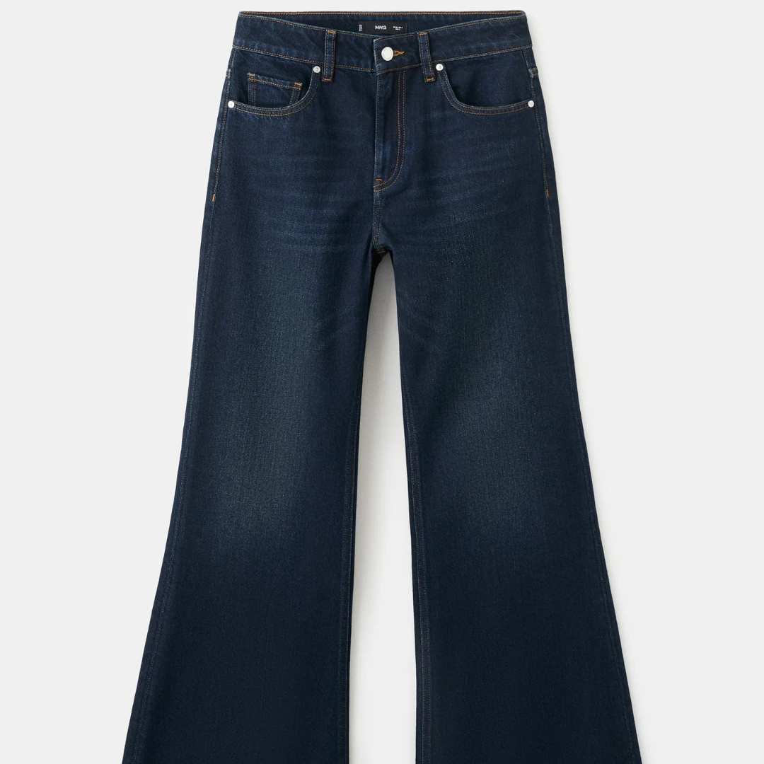 Mid-rise flared jeans