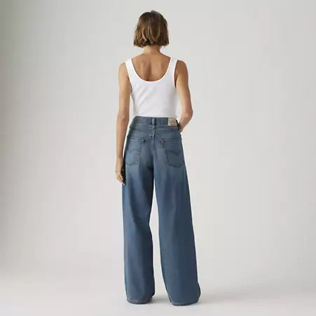 Baggy Straight Linen+ Denim Women's Jeans