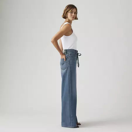 Baggy Straight Linen+ Denim Women's Jeans